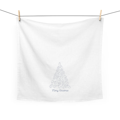 Christmas Oyster Tea Towel - Blue
