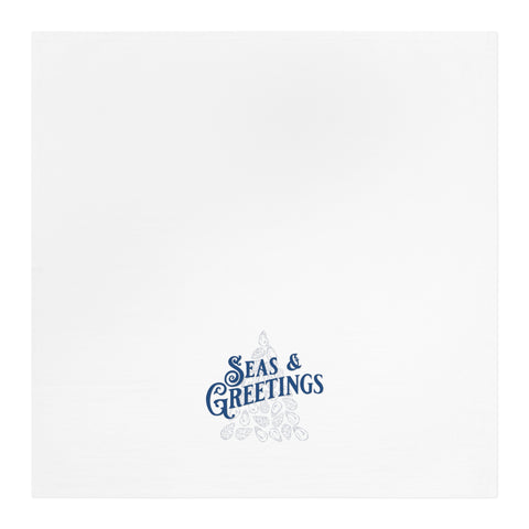 Seas & Greetings Tea Towel - Blue